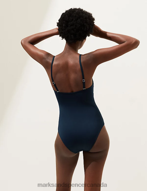Marks and Spencer sale - Women Navy Swimwear & Beachwear Marks & Spencer Tummy Control Padded Bandeau Swimsuit 20VTD2570