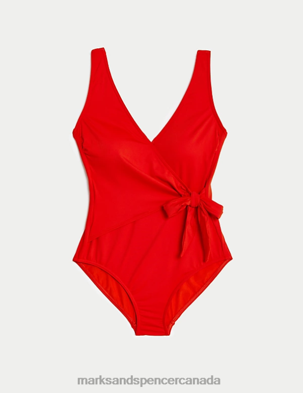 Women Poppy Swimwear & Beachwear Marks & Spencer Tummy Control Wrap Plunge Swimsuit 20VTD660 - Marks and Spencer online