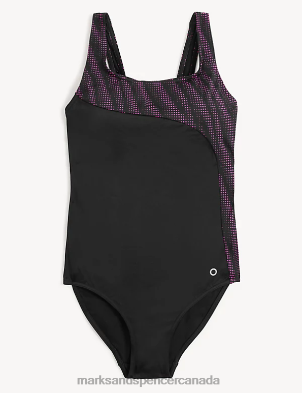 Marks and Spencer near me - Women Purple Mix Swimwear & Beachwear Marks & Spencer Printed Padded Scoop Neck Swimsuit 20VTD2028