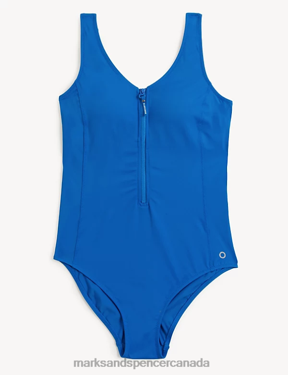 Women Blue Swimwear & Beachwear Marks & Spencer Active Zip Through Swimsuit 20VTD2959 - Marks and Spencer outlet